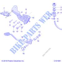 BRAKES, BRAKE PEDAL AND MASTER CYLINDER   A20SXZ95AG (C101981) for Polaris SPORTSMAN 1000 XP 48