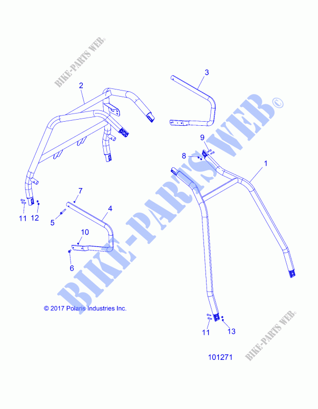 CHASSIS, CAB AND SIDE BARS   A19DBA50A5 (101271) for Polaris ACE 500 SOHC 2019