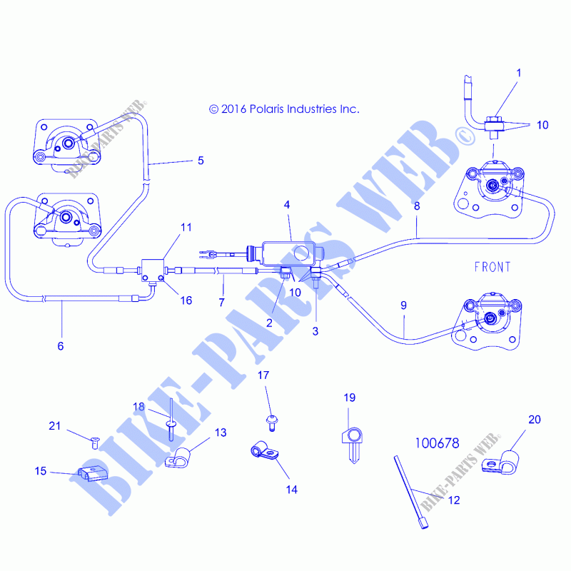 BRAKE LINES AND MASTER CYLINDER   A19DAE57A4 (100678) for Polaris ACE 570 EPS 2019