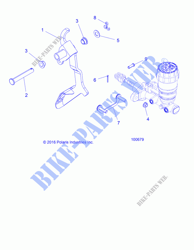 BRAKES, PEDAL AND MASTER CYLINDER MOUNTING   A19DAE57A4 (100679) for Polaris ACE 570 EPS 2019