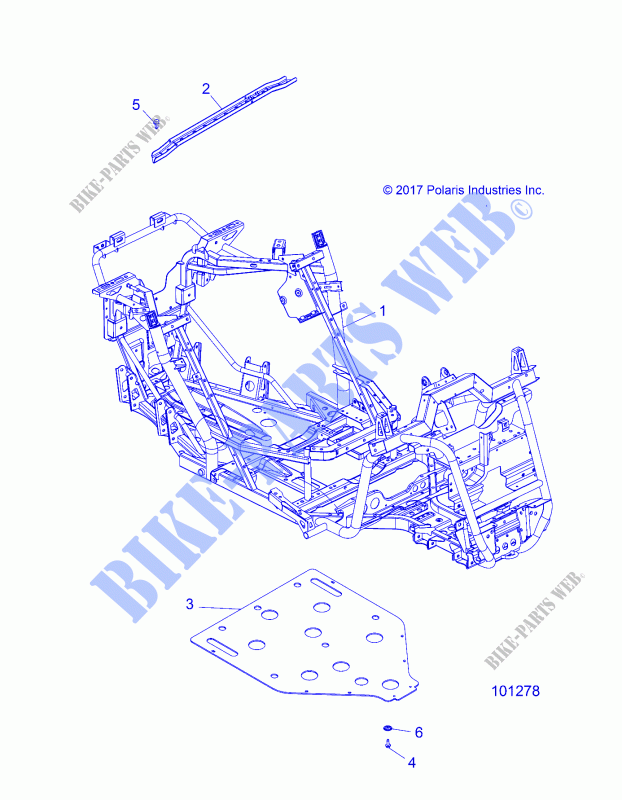 CHASSIS, MAIN FRAME AND SKID PLATE   A19DAE57A4 (101278) for Polaris ACE 570 EPS 2019