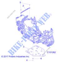 CHASSIS, MAIN FRAME AND SKID PLATE   A19DAE57D5 (C101262) for Polaris ACE 570 EFI EPS HD 2019