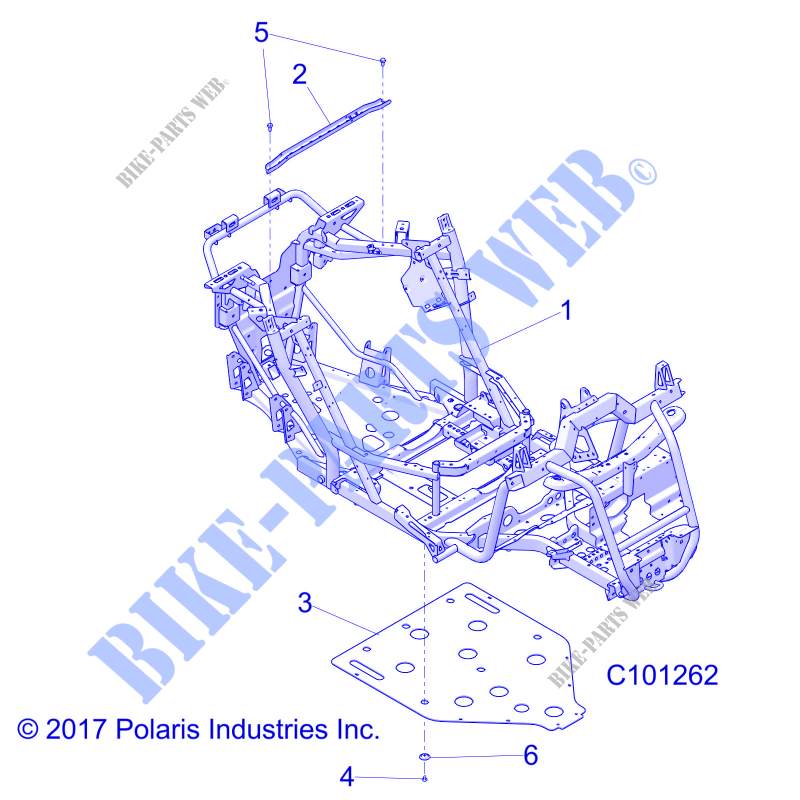 CHASSIS, MAIN FRAME AND SKID PLATE   A19DAE57D5 (C101262) for Polaris ACE 570 EFI EPS HD 2019