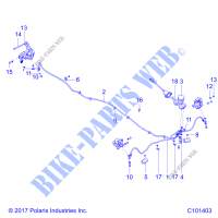 BRAKE LINES AND MASTER CYLINDER   A19HZA15N1/N7 (C101403) for Polaris ATV RGR 150 EFI  2019