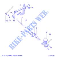 BRAKES, PEDAL AND MASTER CYLINDER MOUNTING   A19HZA15N1/N7 (C101405) for Polaris ATV RGR 150 EFI  2019