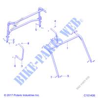 CHASSIS, CAB AND SIDE BARS   A19HZA15N1/N7 (C101408) for Polaris ATV RGR 150 EFI  2019