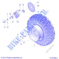 WHEELS, FRONT TIRE AND BRAKE DISK   A19HZA15N1/N7 (101426 1) for Polaris ATV RGR 150 EFI  2019