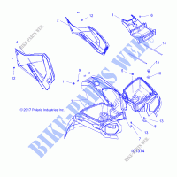 BODY, FRONT CAB & SIDE PANELS   A19SHE57RS (101374) for Polaris SPORTSMAN 570 EPS EUN SP 2019