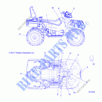 DECALSS   A19SJS57PU (101402) for Polaris SPORTSMAN 570 TOURING EPS TRACTOR SP 2019