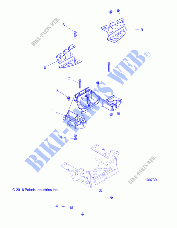 CHASSIS, BULKHEAD AND CABIN SUPPORT   A19SXS95CC/CR (100739) for Polaris SPORTSMAN XP 1000 TRACTOR 2019