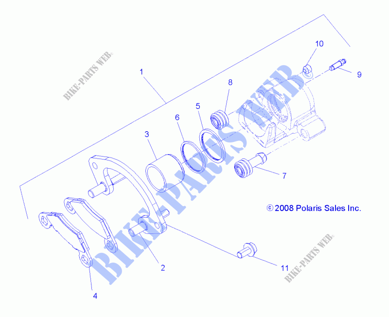 FRONT BRAKE CALIPER   A19SXS95CC/CR  for Polaris SPORTSMAN XP 1000 TRACTOR 2019