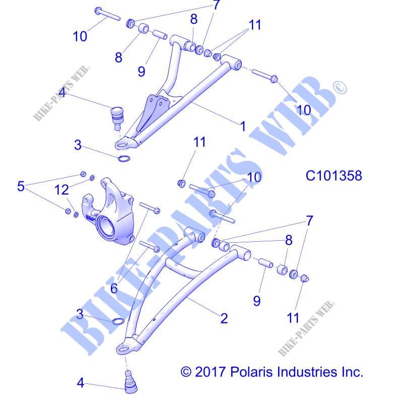 FRONT SUSPENSION A ARMS   A19SXS95CC/CR (C101358) for Polaris SPORTSMAN XP 1000 TRACTOR 2019