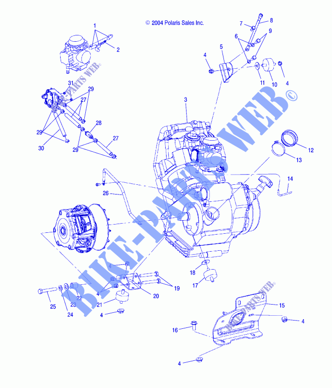 ENGINE MOUNTING   A05CD32AA/AB/AC (4994909490B01) for Polaris MAGNUM 330 4X4 2005