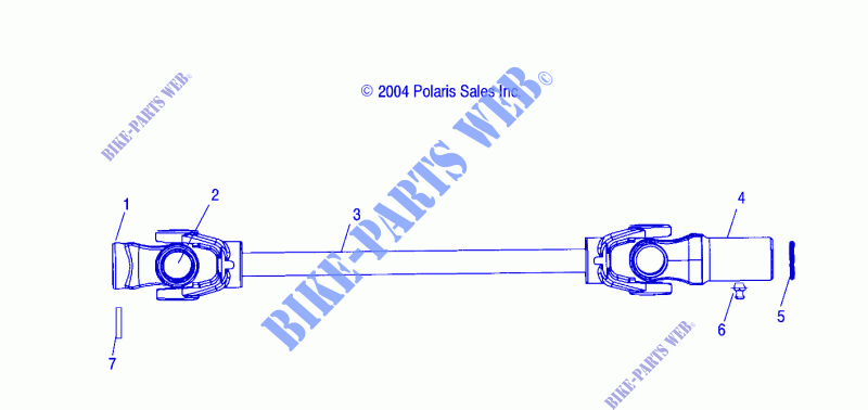 FRONT PROP SHAFT   A05CD32AA/AB/AC (4995189518B08) for Polaris MAGNUM 330 4X4 2005