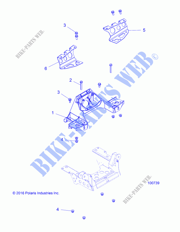 CHASSIS, BULKHEAD AND CABIN SUPPORT   A18SXS95CC/CR/EC/ER (100739) for Polaris          SPORTSMAN XP 1000 TRACTOR 2018