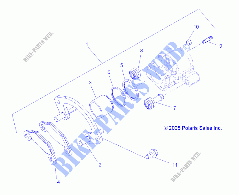 FRONT BRAKE CALIPER   A18SXS95CC/CR/EC/ER  for Polaris          SPORTSMAN XP 1000 TRACTOR 2018