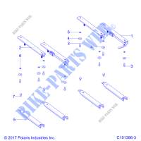 SEAT SLIDERS   A18HZA15N4 (C101386 3) for Polaris RGR 150 EFI 2018