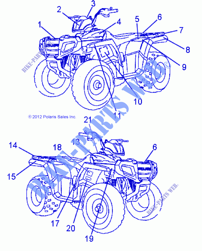 DECALS   A16YAF09AA (49ATVDECALSS13SP90) for Polaris SPORTSMAN 90 2016