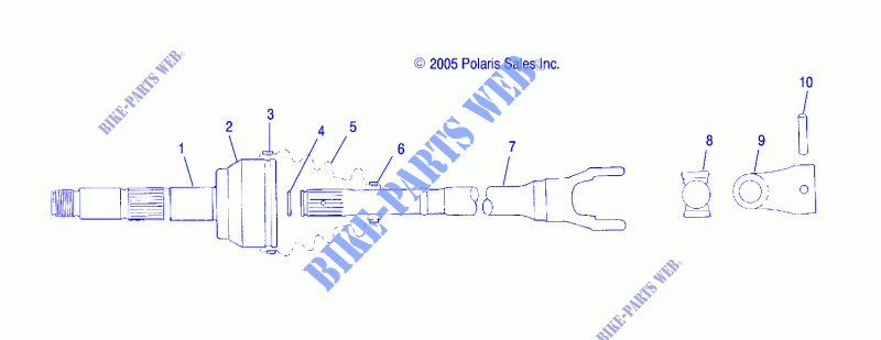DRIVE SHAFT   A05CL50AA (4999201649920164A14) for Polaris SPORTSMAN 6X6 2005
