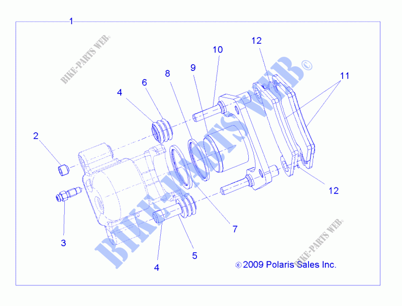 REAR BRAKE CALIPER   R20MAAE4G8/G9 (49RGRCALIPERRR10EV) for Polaris RANGER EV 2020