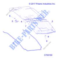 ACCESSORY   ROOF   G20G4D99AS/BS (C700100) for Polaris POLARIS GENERAL 1000 4P EPS RC 2020