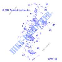 CRANKCASE AND CRANKSHAFT   G20G4D99AS/BS (C700136) for Polaris POLARIS GENERAL 1000 4P EPS RC 2020
