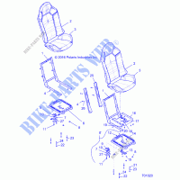 SEAT ASM. AND SLIDER   G20G4D99AS/BS (701415) for Polaris POLARIS GENERAL 1000 4P EPS RC 2020