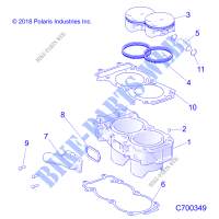 CYLINDER AND PISTON   R20RSU99AA/AX/A9/AP (C70349) for Polaris RANGER XP 1000 EPS CREW NORTHSTAR EDITION 2020