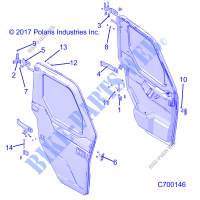 DOORS, FRONT, FULL, MOUNTING   R20RSU99AA/AX/A9/AP (C700146) for Polaris RANGER XP 1000 EPS CREW NORTHSTAR EDITION 2020