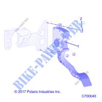 THROTTLE PEDAL   R20RSU99AA/AX/A9/AP (C700040) for Polaris RANGER XP 1000 EPS CREW NORTHSTAR EDITION 2020