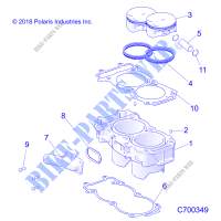 CYLINDER AND PISTON   R20RSB99/A/B (C700349) for Polaris RANGER 1000 CREW BC FACTORY CHOICE 49/50S 2020
