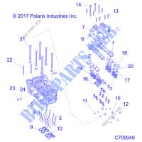 CYLINDER HEAD AND VALVES   R20RSB99/A/B (C700049) for Polaris RANGER 1000 CREW BC FACTORY CHOICE 49/50S 2020