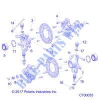 FRONT SUSPENSION HUB   R20RSB99/A/B (C700035) for Polaris RANGER 1000 CREW BC FACTORY CHOICE 49/50S 2020
