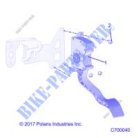 THROTTLE PEDAL   R20RSB99/A/B (C700040) for Polaris RANGER 1000 CREW BC FACTORY CHOICE 49/50S 2020