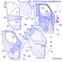 DOORS, WNDW, FRONT, FULL CRANK   R20RRU99/A/B (C700119) for Polaris RANGER 1000 NORTHSTAR FACTORY CHOICE 49S & 50S 2020