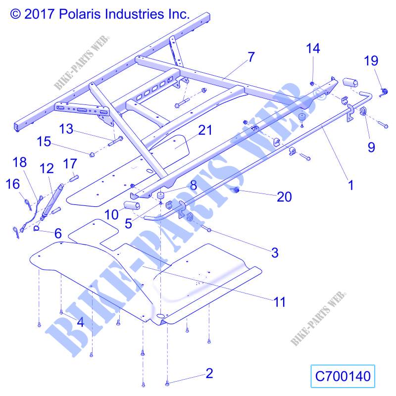 BODYWORK   TRUNK, HVAC, MOUNTING   R20RRU99/A/B (C700140) for Polaris RANGER 1000 NORTHSTAR FACTORY CHOICE 49S & 50S 2020
