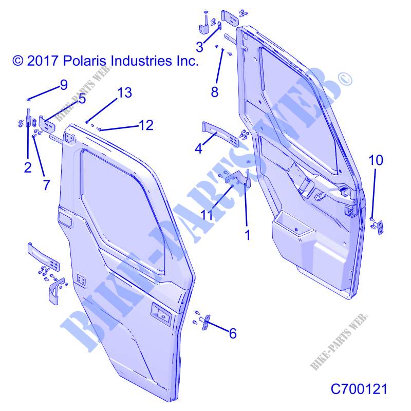 DOORS, FULL, MOUNTING   R20RRU99/A/B (C700121) for Polaris RANGER 1000 NORTHSTAR FACTORY CHOICE 49S & 50S 2020