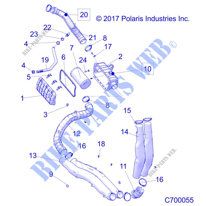 ENGINE, AIR INTAKE SYSTEM   R20RRU99/A/B (C700055) for Polaris RANGER 1000 NORTHSTAR FACTORY CHOICE 49S & 50S 2020