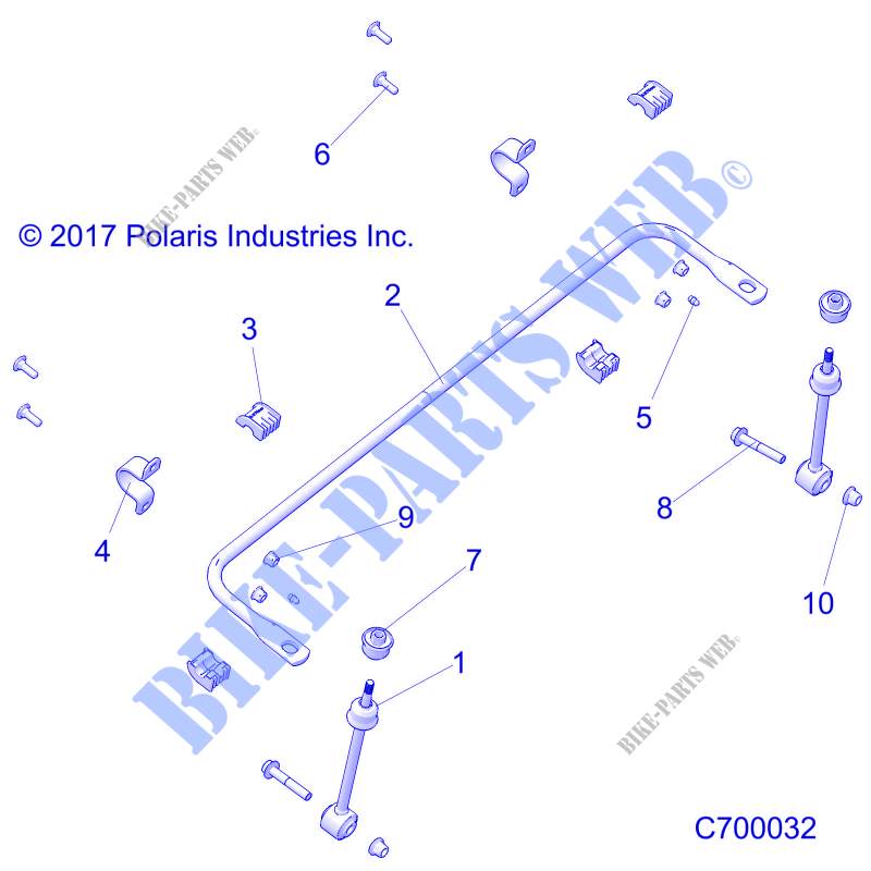 FRONT SUSPENSION STABILIZER BAR   R20RRU99/A/B (C700032) for Polaris RANGER 1000 NORTHSTAR FACTORY CHOICE 49S & 50S 2020