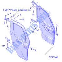 DOORS, FRONT, FULL, MOUNTING   R19RSU99AS/BS (C700146) for Polaris RANGER 1000 XP EPS CREW NORHTSTAR EDITION 2019