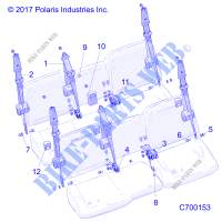 SEAT BELT MOUNTING   R19RSU99AS/BS (C700153) for Polaris RANGER 1000 XP EPS CREW NORHTSTAR EDITION 2019