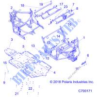 CHASSIS, MAIN FRAME AND SKID PLATES   R19RHE99AD/BD/LD/KAK/BK (C700171) for Polaris POLARIS GENERAL 1000 4P EPS RIDE COMMAND 2019