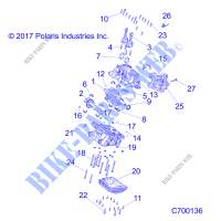 CRANKCASE AND CRANKSHAFT   R19RHE99AD/BD/LD/KAK/BK (C700136) for Polaris POLARIS GENERAL 1000 4P EPS RIDE COMMAND 2019