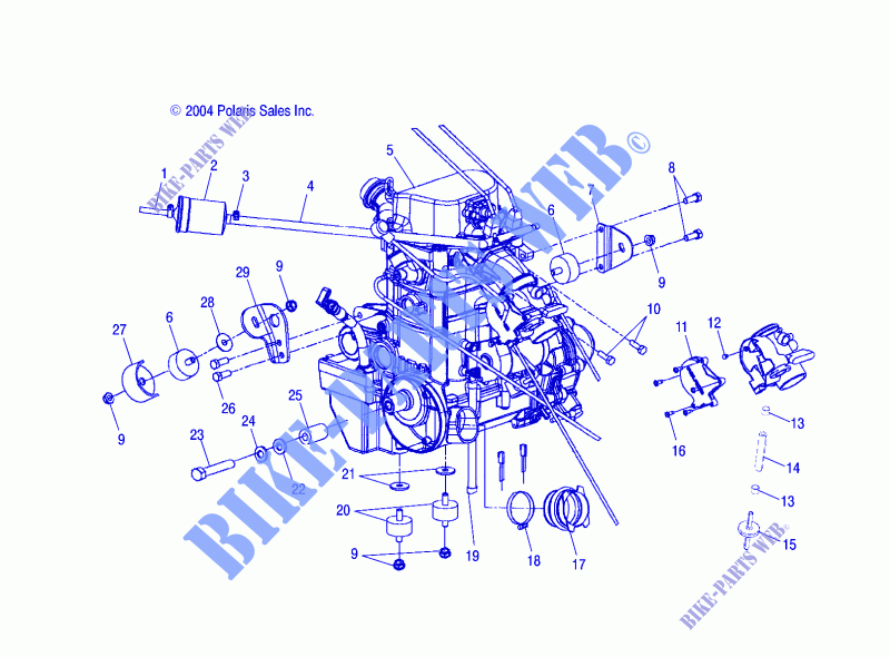 ENGINE MOUNTING   A05MH68AC/AS/AT/AU/AW (4994279427B03) for Polaris SPORTSMAN 700 EFI 2005