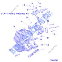 ENGINE, AIR INTAKE MANIFOLD    R19RSM99AL (C700047) for Polaris RANGER 1000 XP EPS CREW MUD 2019