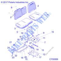SEAT ASM. AND SLIDER   R19RRK99A9/AD/AJ/AP/B9/BD/BJ/BP (C700069) for Polaris RANGER 1000 EPS RC RIDE COMMAND 2019
