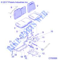 SEAT ASM. AND SLIDER   R19RRU99A9/AD/AJ/AP/B9/BD/BJ/BP (C700069) for Polaris RANGER XP 1000 EPS NORTHSTAR EDITION 2019