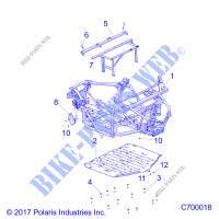 CHASSIS, MAIN FRAME AND SKID PLATES   R19RRM99AL (C700018) for Polaris RANGER 1000 XP EPS MUD 2019