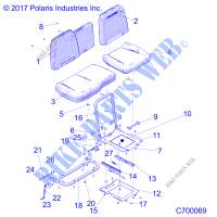 SEAT ASM. AND SLIDER   R19RRM99AL (C700069) for Polaris RANGER 1000 XP EPS MUD 2019