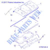 ROOF   R19RRW99A9/AD/AJ/AP/B9/BD/BJ/BP (C700124 4) for Polaris RANGER XP 1000 EPS NORTHSTAR RC RIDE COMMAND 2019